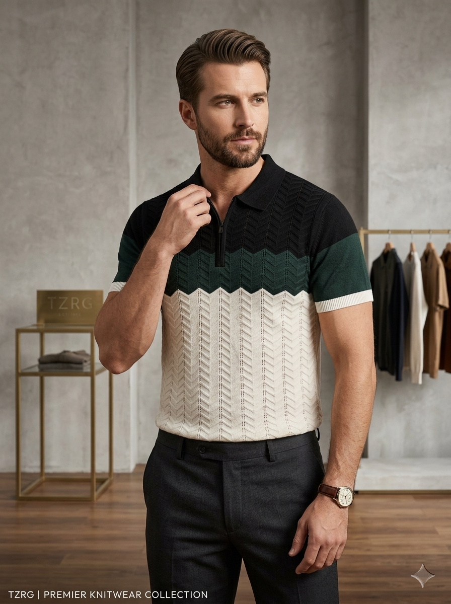Tzag flate Knited polo Zigzag Green
