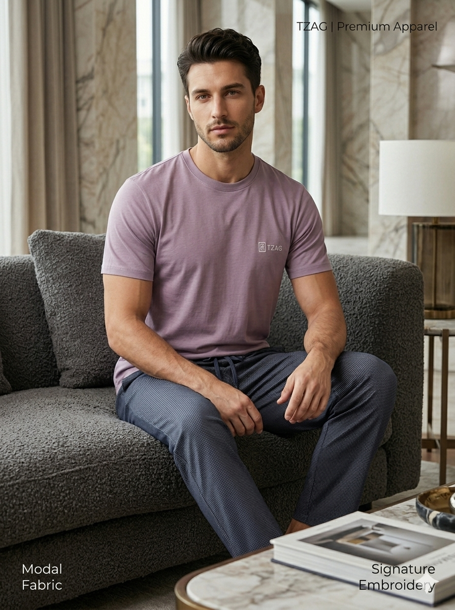 Tzag Crew Neck Tees Lavander