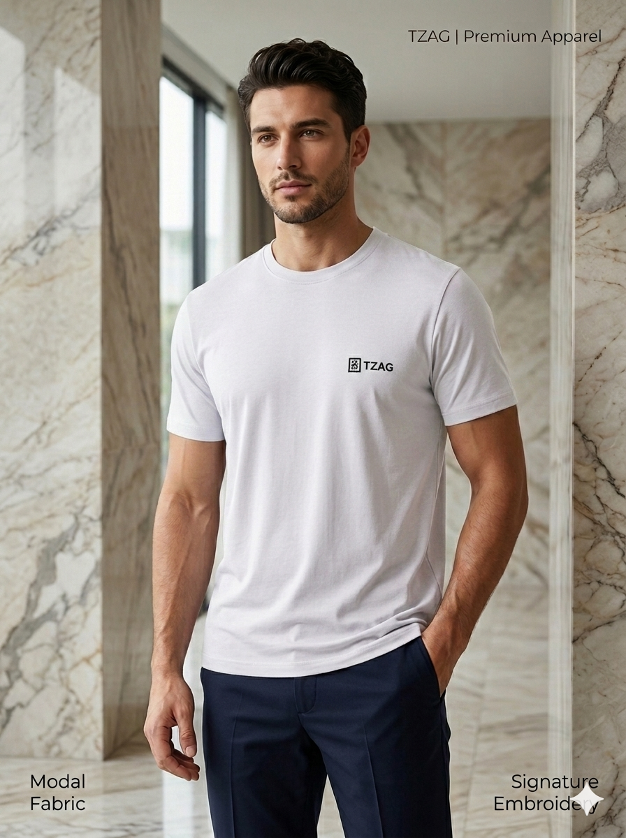 Tzag Crew Neck Tees white