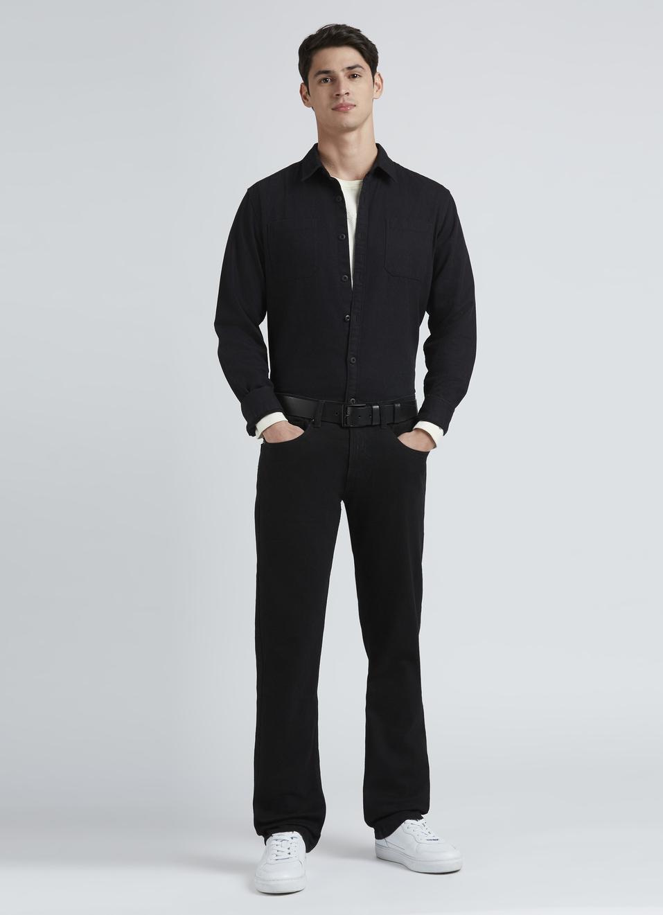 Pepe Holborne Black Mid Rise Straight Jeans
