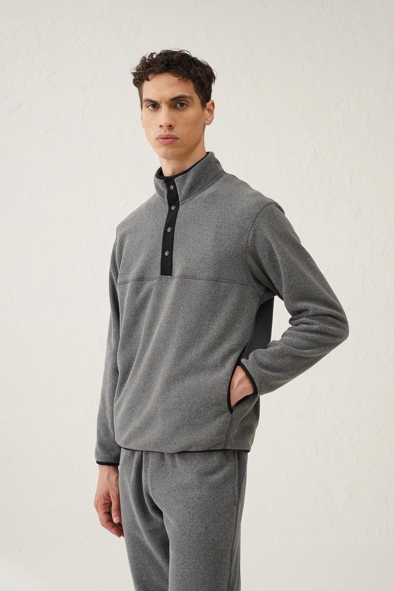 Pearl seven Basic Fleece Pullover Grey