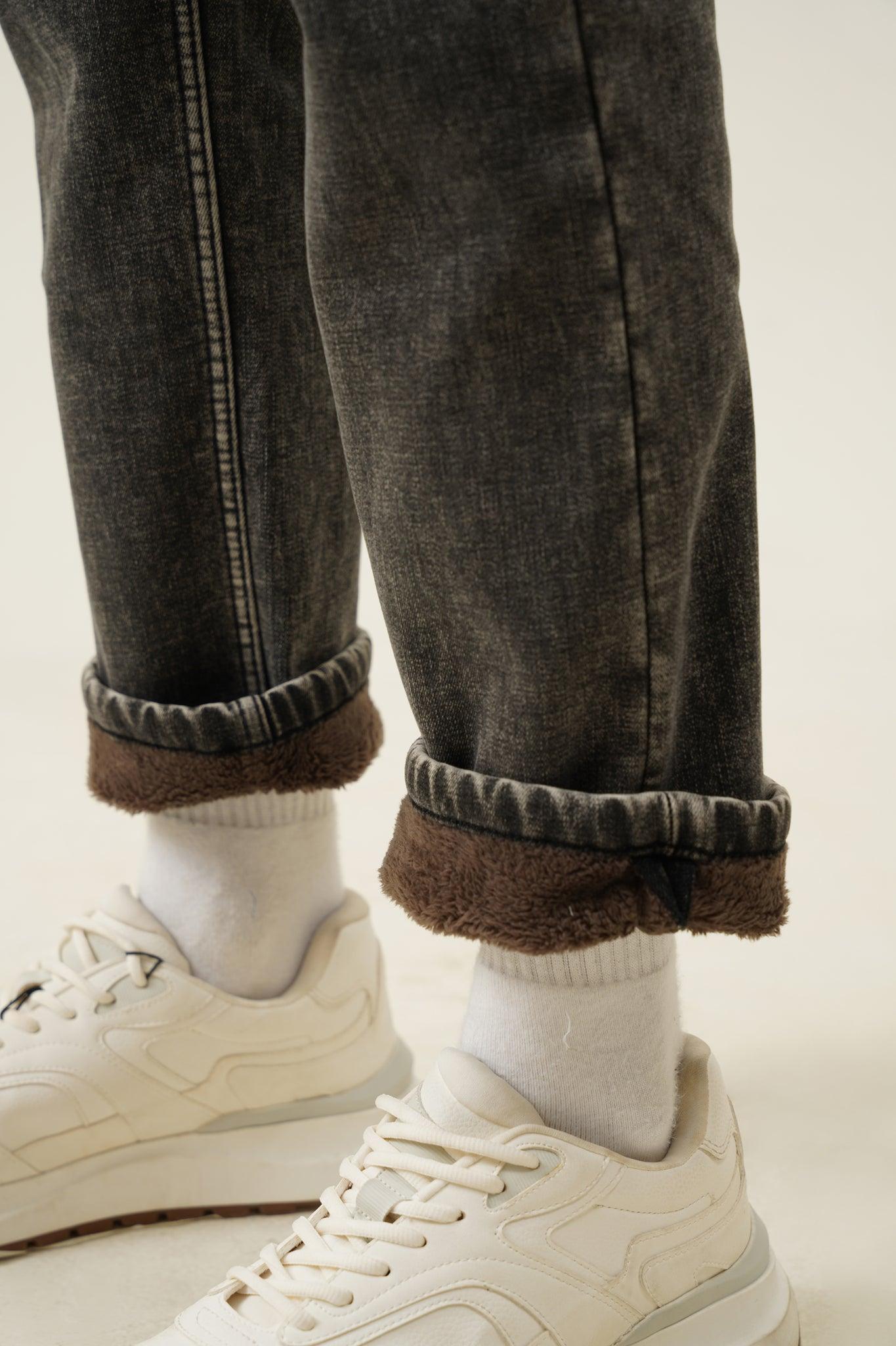Pearl seven bonded Fur winter jeans