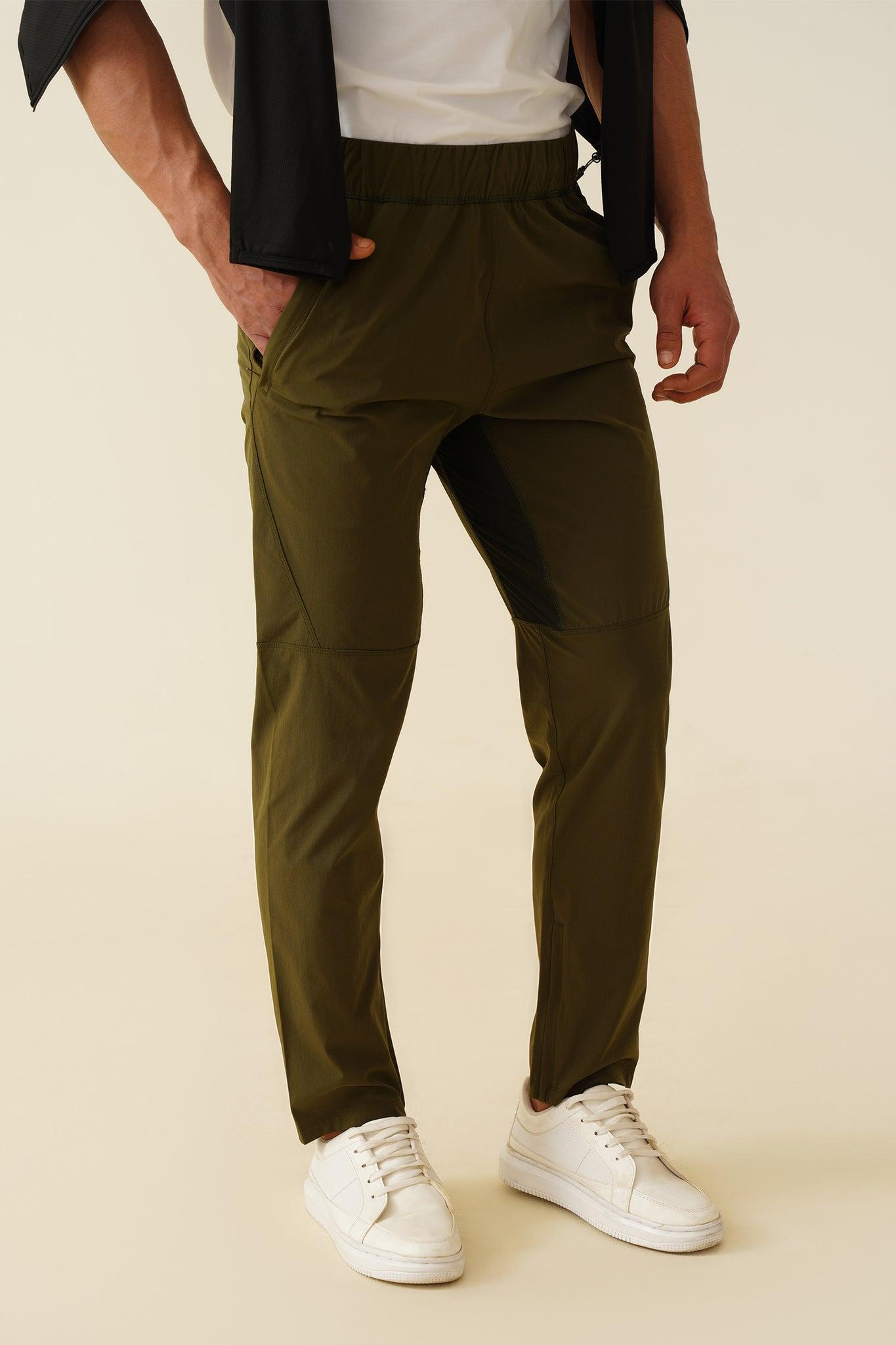 Pearl seven technical sports polyester trackpant-olive