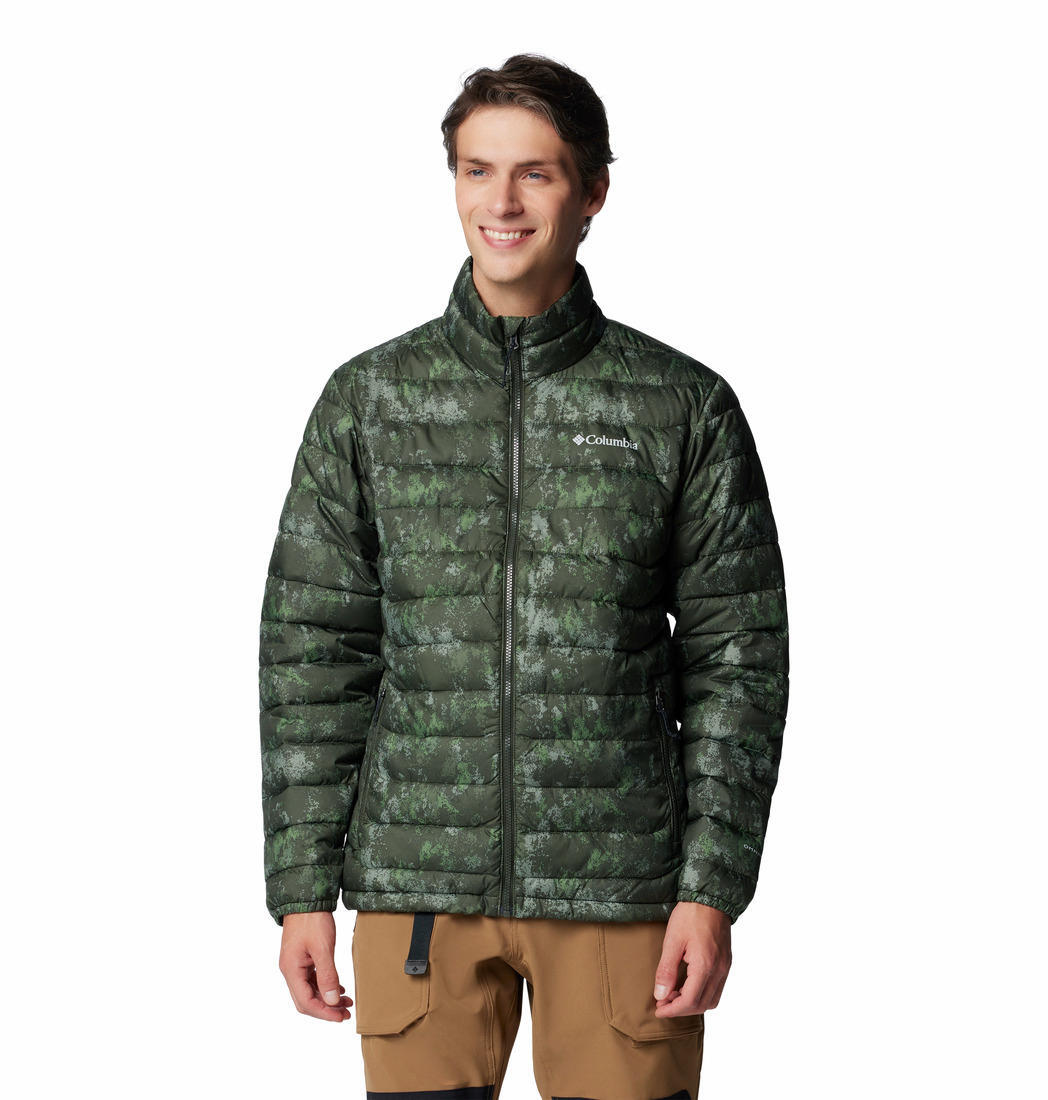 Columbia Men Green Powder Lite II Printed Jacket